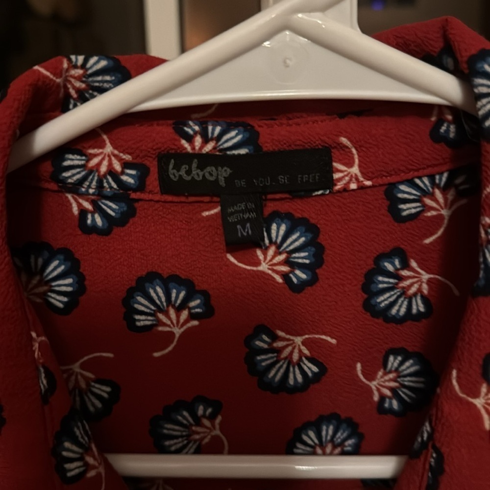 Bebop Vintage Inspired Short Sleeve Button Down Dress Size Medium EUC Spring - Picture 5 of 6